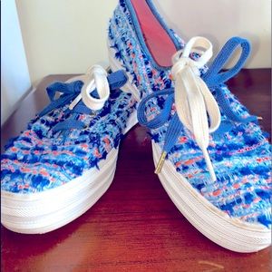 💫Keds - Canvas Blue & Pink Sneakers